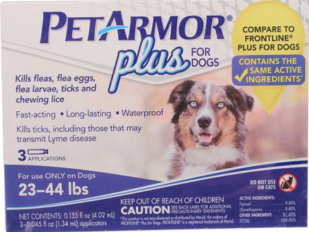 PETARMOR - Plus for Dogs Flea and Tick Squeeze-On 23-44 Lbs. - 3 Applications Supply