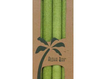 ALOHA BAY - Palm Tapers 9  Unscented Candles Melon Green - 4 x 9  Candles Online Sale