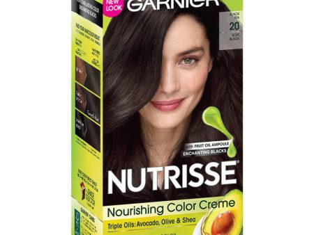 GARNIER - Nutrisse Nourishing Color Creme Soft Black 20 (Black Tea)   - 1 Application Hot on Sale