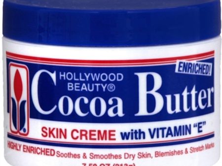 HOLLYWOOD BEAUTY - Cocoa Butter Skin Cream - 7.5 oz. (213 g) Supply