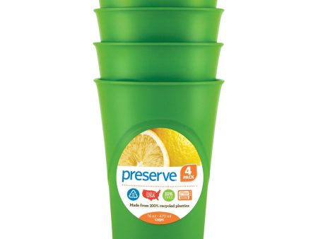 PRESERVE - Everyday Cup Green Apple - 4 Cups (16 oz. Each) Sale