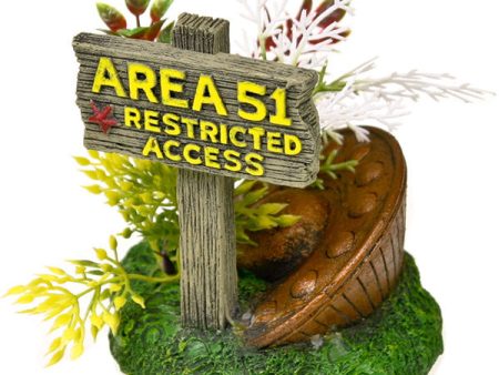 EXOTIC ENVIRONMENTS - Area 51 Sign with Ufo Ornament - 3.5  x 4  x 4.5  Discount