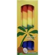 ALOHA BAY - Candles Taper Coconut Rainbow - 4 x 9 Inch Candles on Sale