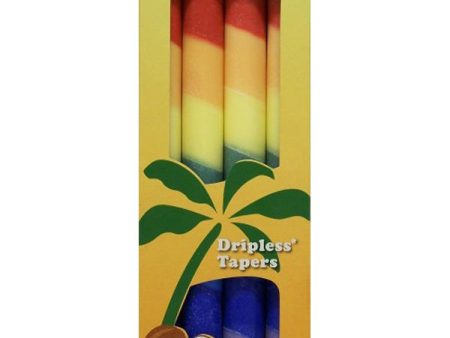 ALOHA BAY - Candles Taper Coconut Rainbow - 4 x 9 Inch Candles on Sale