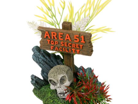 EXOTIC ENVIRONMENTS - Area 51 Sign with Skull Ornament - 3  x 4.25  x 5.25  Discount