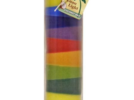 ALOHA BAY - Candle Luau Light Coconut Wax Rainbow - 8  Tall Online