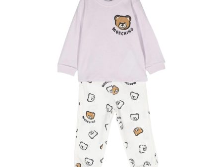 Moschino Baby Lilac Teddy Bear Set Online Hot Sale