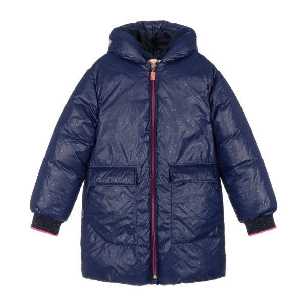 Billieblush Hooded Navy Puffer Jacket on Sale