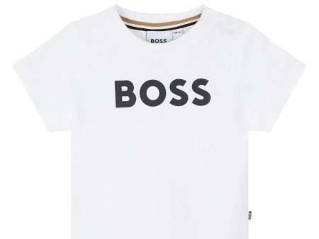 BOSS Baby Printed Logo White T-Shirt Hot on Sale