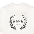 MSGM Logo Print Ivory T-Shirt Online Hot Sale