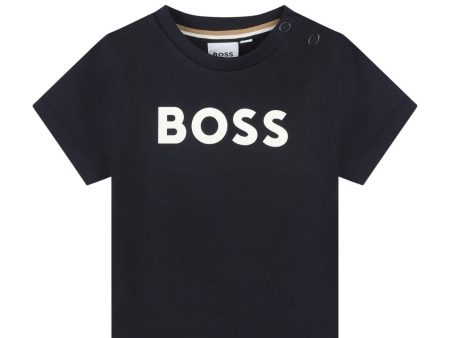 BOSS Baby Printed Logo Navy T-Shirt Online Hot Sale