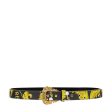 Versace Jeans Couture Baroque Buckle Black Belt Sale