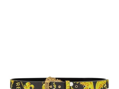 Versace Jeans Couture Baroque Buckle Black Belt Sale