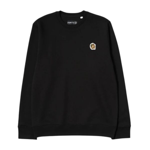 Forty Parker Logo Badge Black Sweatshirt For Discount