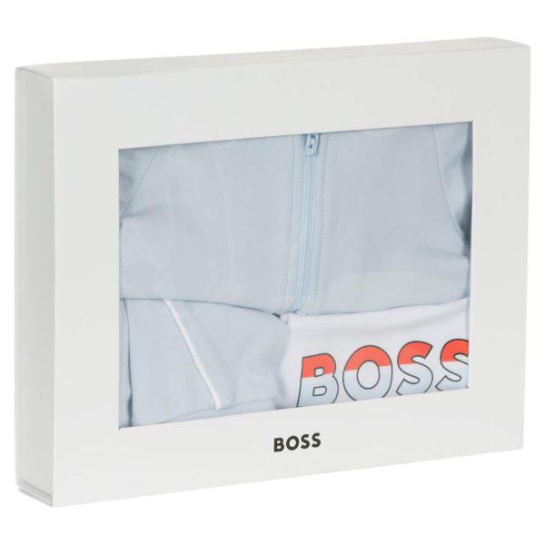 BOSS Baby Logo Print Pale Blue Tracksuit Set Hot on Sale