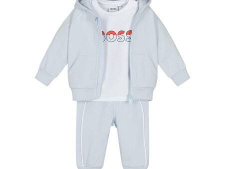 BOSS Baby Logo Print Pale Blue Tracksuit Set Hot on Sale