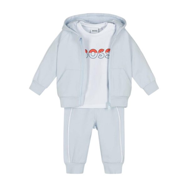 BOSS Baby Logo Print Pale Blue Tracksuit Set Hot on Sale