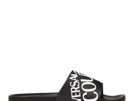 Versace Jeans Couture Logo Black Sliders on Sale