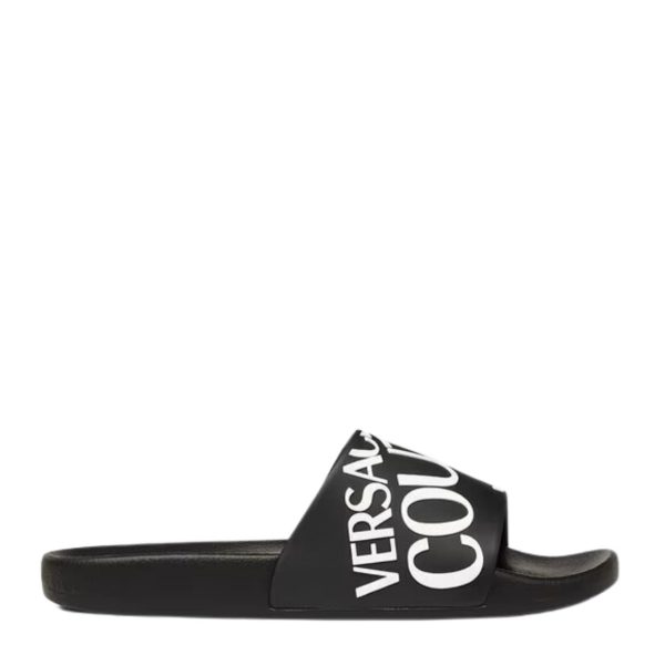 Versace Jeans Couture Logo Black Sliders on Sale