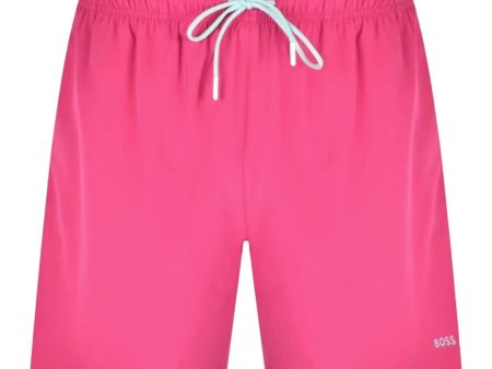 BOSS Printed Logo Tio Pink Swim Shorts For Sale