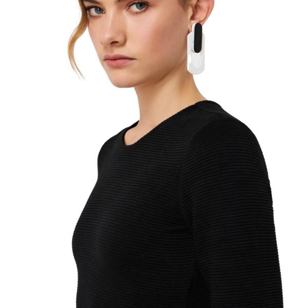 Emporio Armani Ottoman-Effect Black Jersey Dress Sale