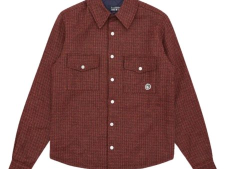 Billionaire Boys Club Boys Arch Logo Check Burgundy Overshirt Online Sale