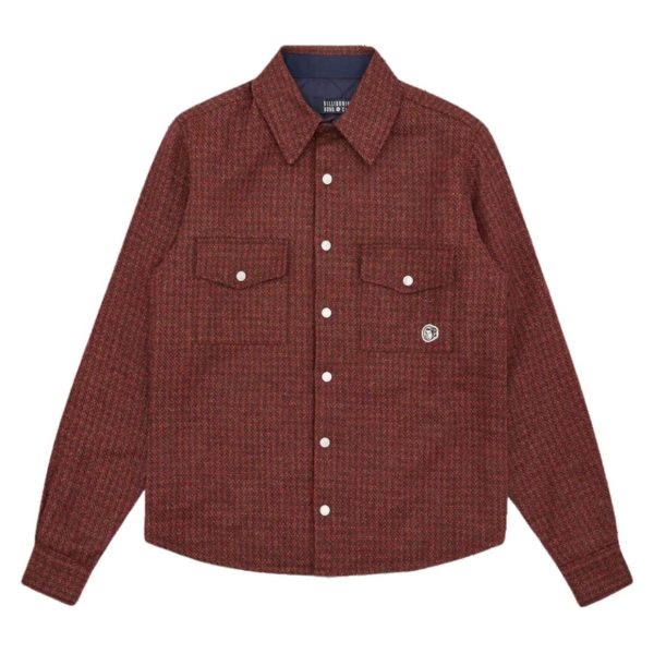 Billionaire Boys Club Boys Arch Logo Check Burgundy Overshirt Online Sale