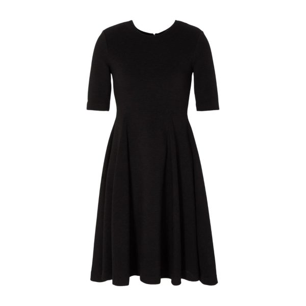 Emporio Armani Ottoman-Effect Black Jersey Dress Sale