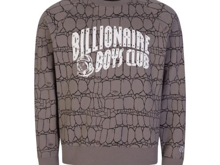 Billionaire Boys Club Gator Camo Arch Logo Grey Sweatshirt on Sale