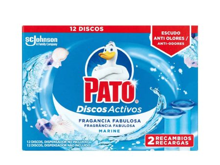 PATO WC ACTIVE DISCS x 2 recargas de frescura marinha 2 unidades For Sale