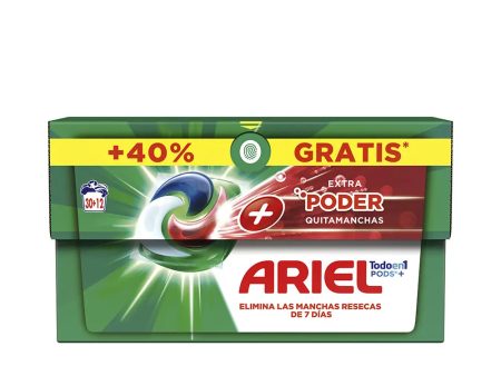 ARIEL PODS EXTRA PODER REMOVEDOR DE MANCHAS 3em1 detergente 42 cápsulas. Fashion